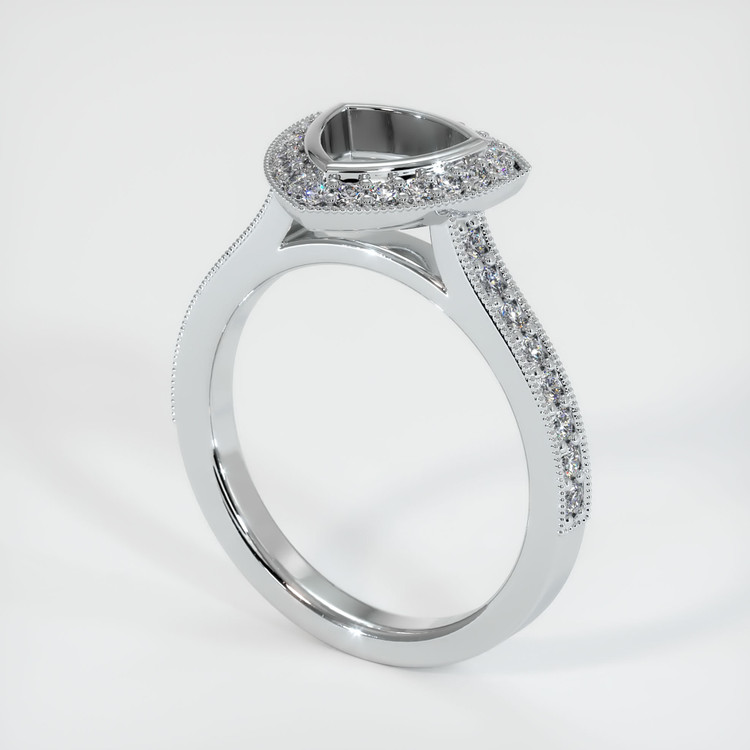 14K White Gold Pave Ring Setting