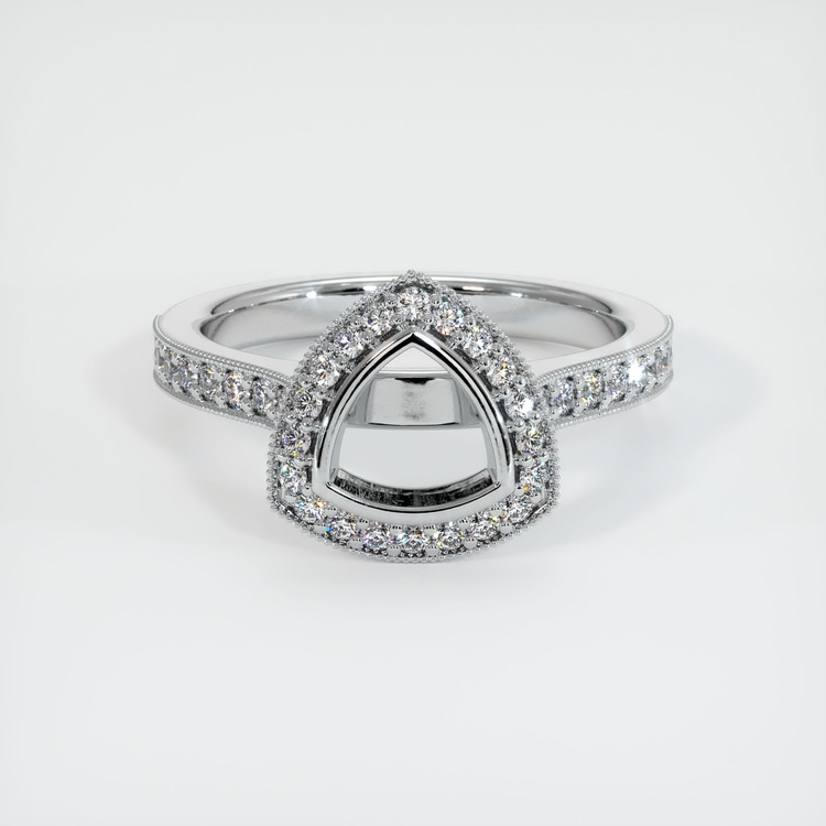 14K White Gold Pave Ring Setting