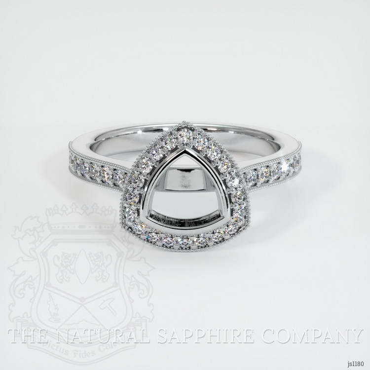 14K White Gold Pave Ring Setting
