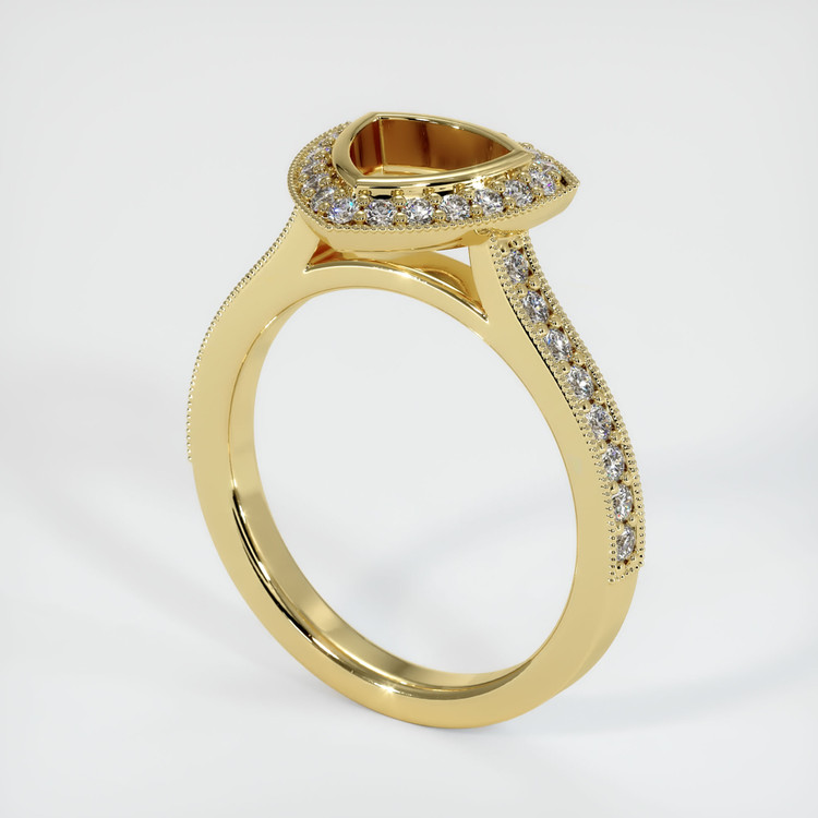 18K Yellow Gold Pave Ring Setting