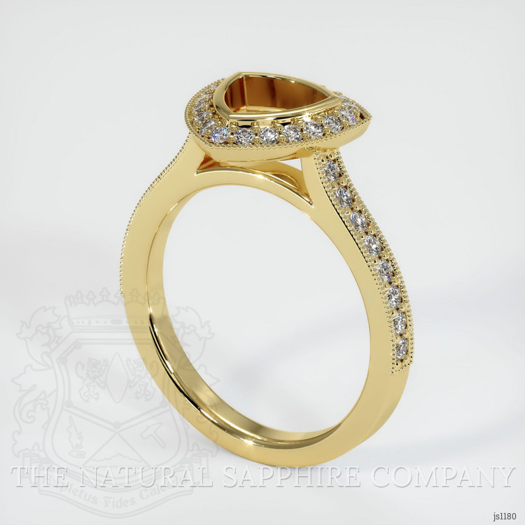 18K Yellow Gold Pave Ring Setting