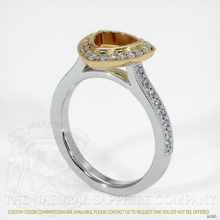 14K Yellow & White Pave Ring Setting