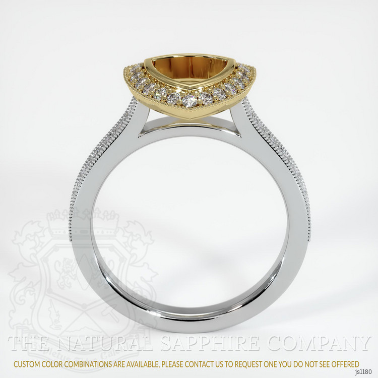 14K Yellow & White Pave Ring Setting