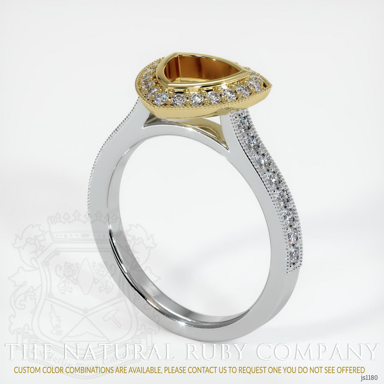 18K Yellow & White Pave Ring Setting