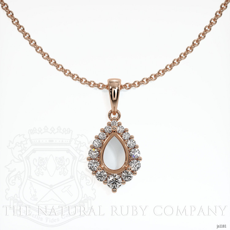 14K Rose Gold Halo Pendant Setting