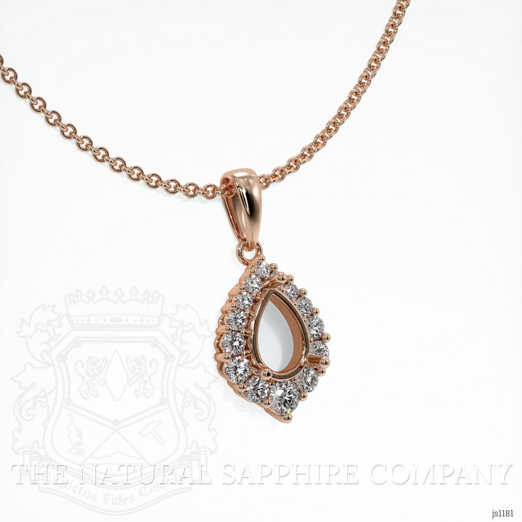 14K Rose Gold Halo Pendant Setting