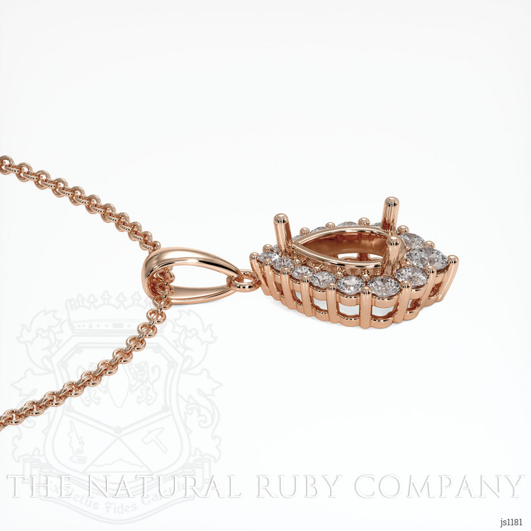 14K Rose Gold Halo Pendant Setting