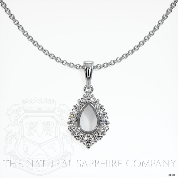 14K White Gold Halo Pendant Setting