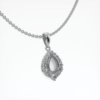 14K White Gold Halo Pendant Setting Image
