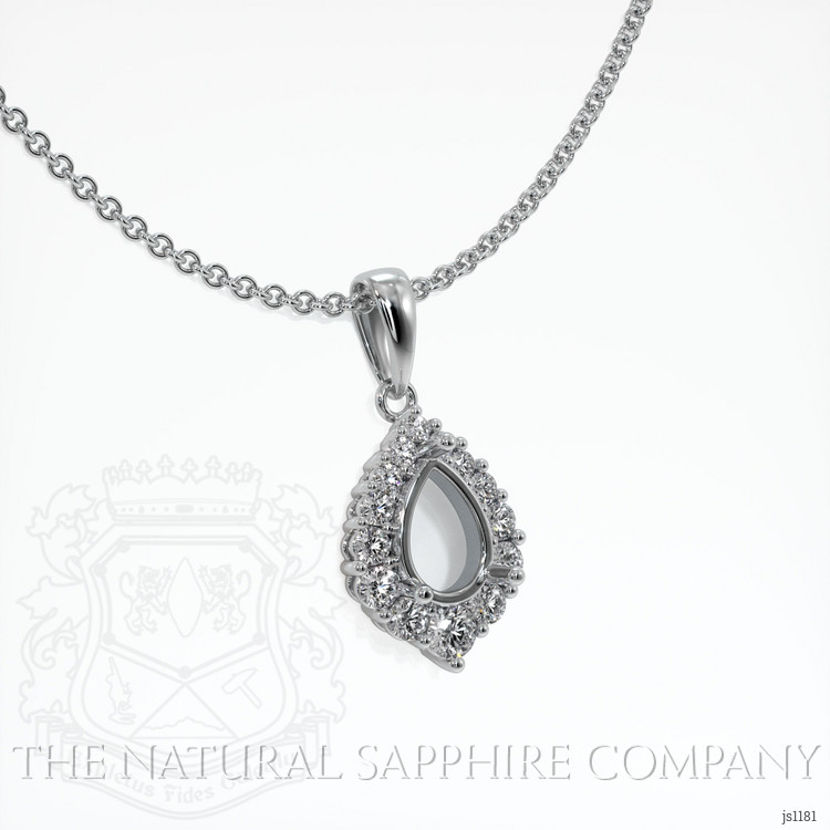 14K White Gold Halo Pendant Setting