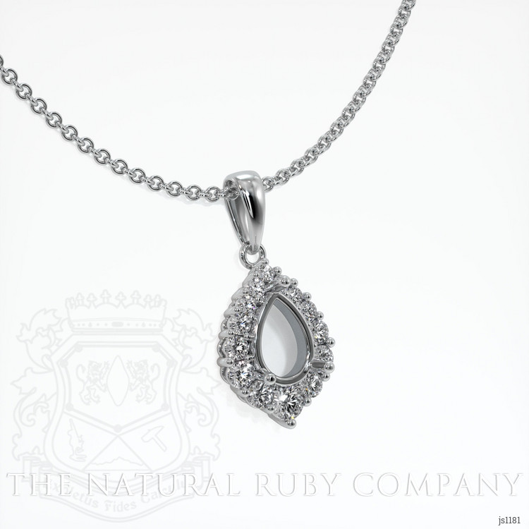 18K White Gold Halo Pendant Setting