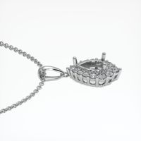 18K White Gold Halo Pendant Setting Image