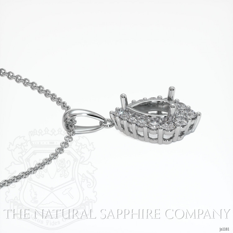 18K White Gold Halo Pendant Setting