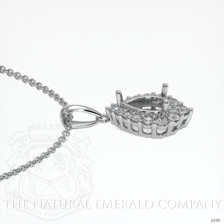 18K White Gold Halo Pendant Setting