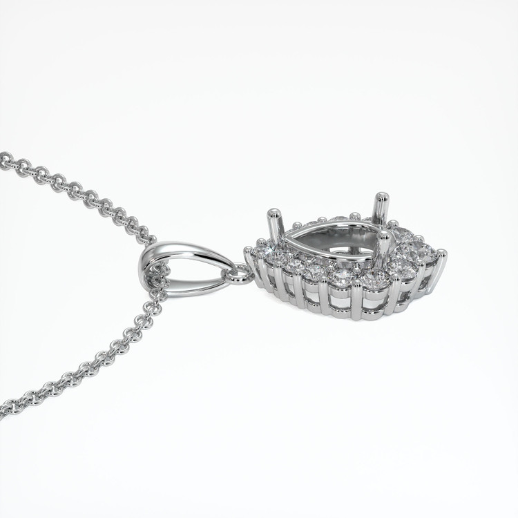 18K White Gold Halo Pendant Setting