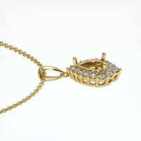 10K Yellow Gold Halo Pendant Setting Image