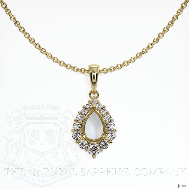 14K Yellow Gold Halo Pendant Setting