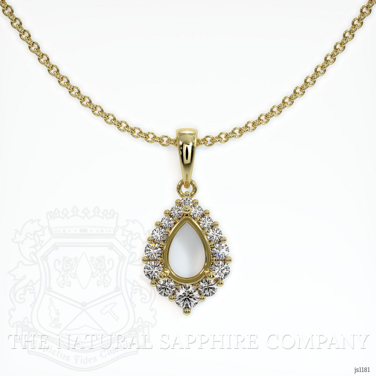 18K Yellow Gold Halo Pendant Setting