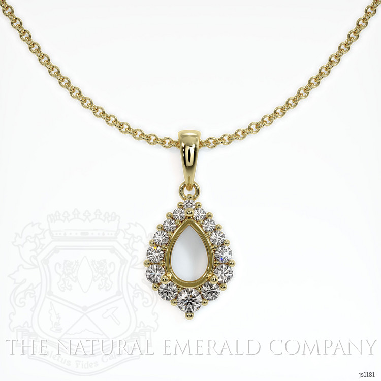 18K Yellow Gold Halo Pendant Setting