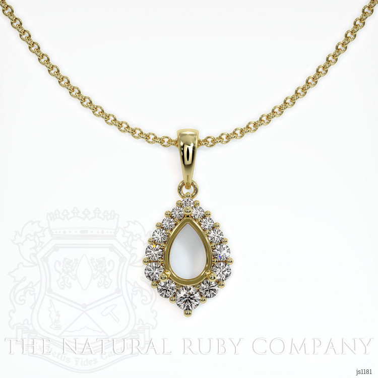 18K Yellow Gold Halo Pendant Setting