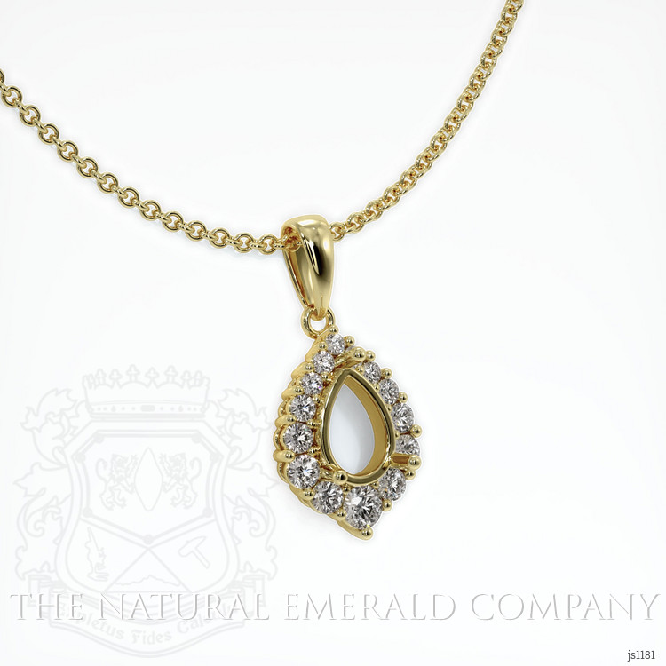 18K Yellow Gold Halo Pendant Setting