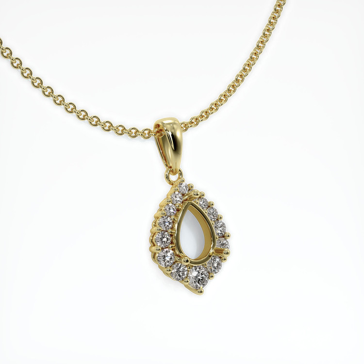 18K Yellow Gold Halo Pendant Setting