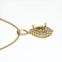 18K Yellow Gold Halo Pendant Setting Image