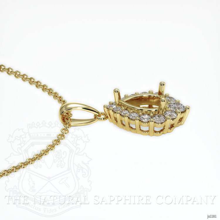 18K Yellow Gold Halo Pendant Setting