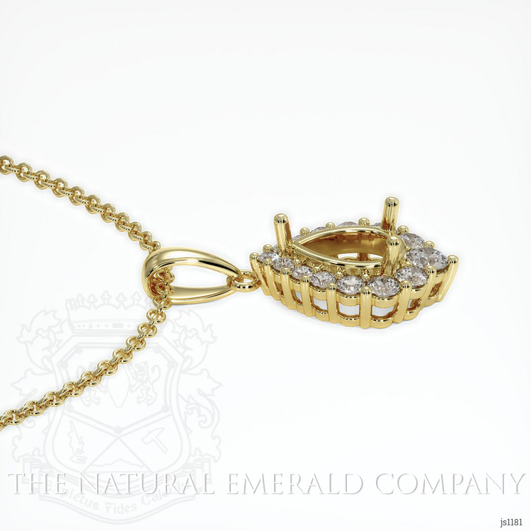 18K Yellow Gold Halo Pendant Setting