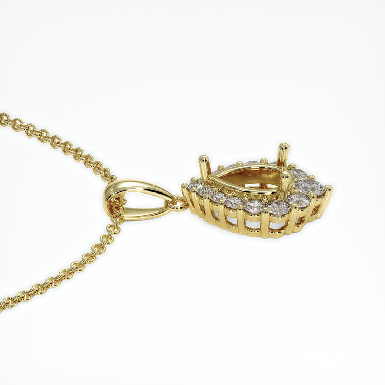 18K Yellow Gold Halo Pendant Setting
