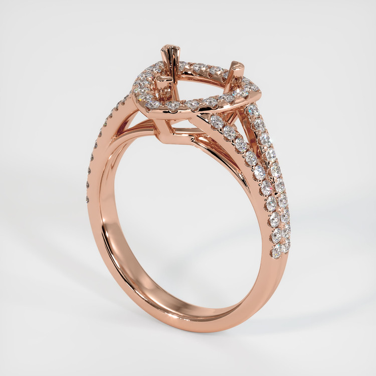 14K Rose Gold Pave Ring Setting