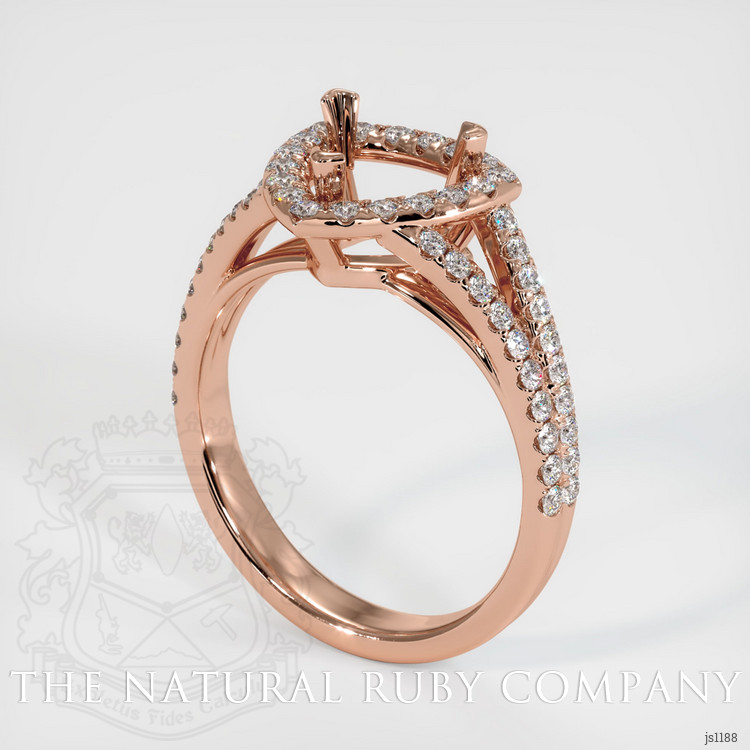 14K Rose Gold Pave Ring Setting