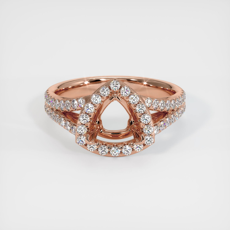 14K Rose Gold Pave Ring Setting