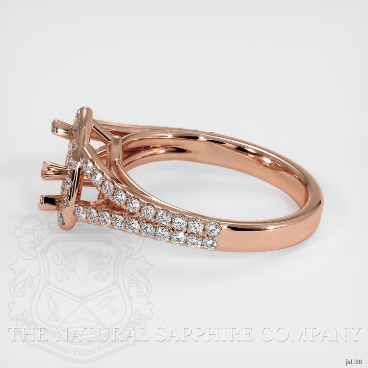 14K Rose Gold Pave Ring Setting