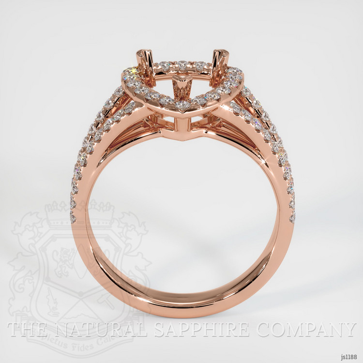 14K Rose Gold Pave Ring Setting