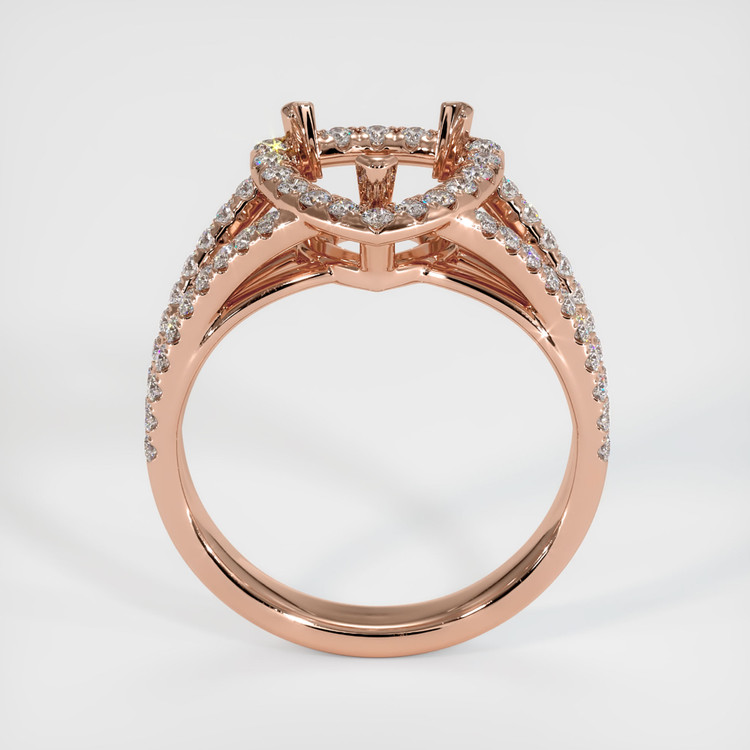 14K Rose Gold Pave Ring Setting