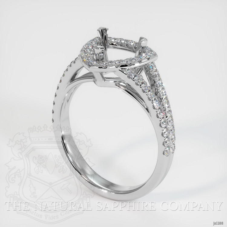 14K White Gold Pave Ring Setting
