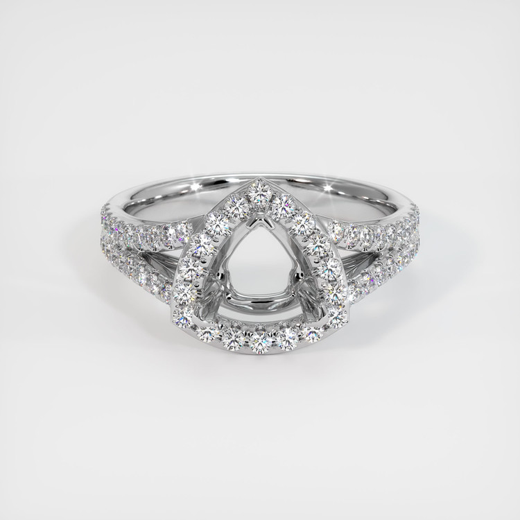 14K White Gold Pave Ring Setting