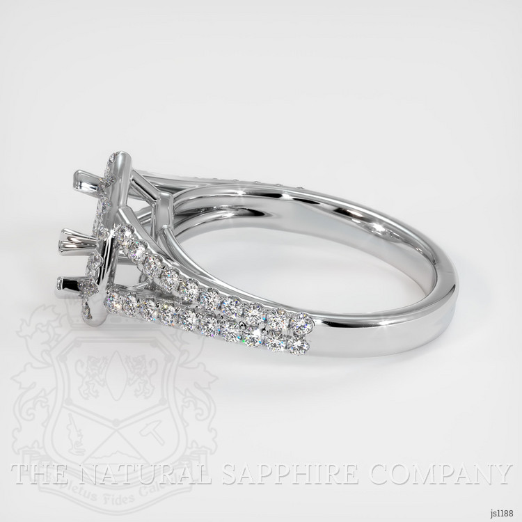 14K White Gold Pave Ring Setting
