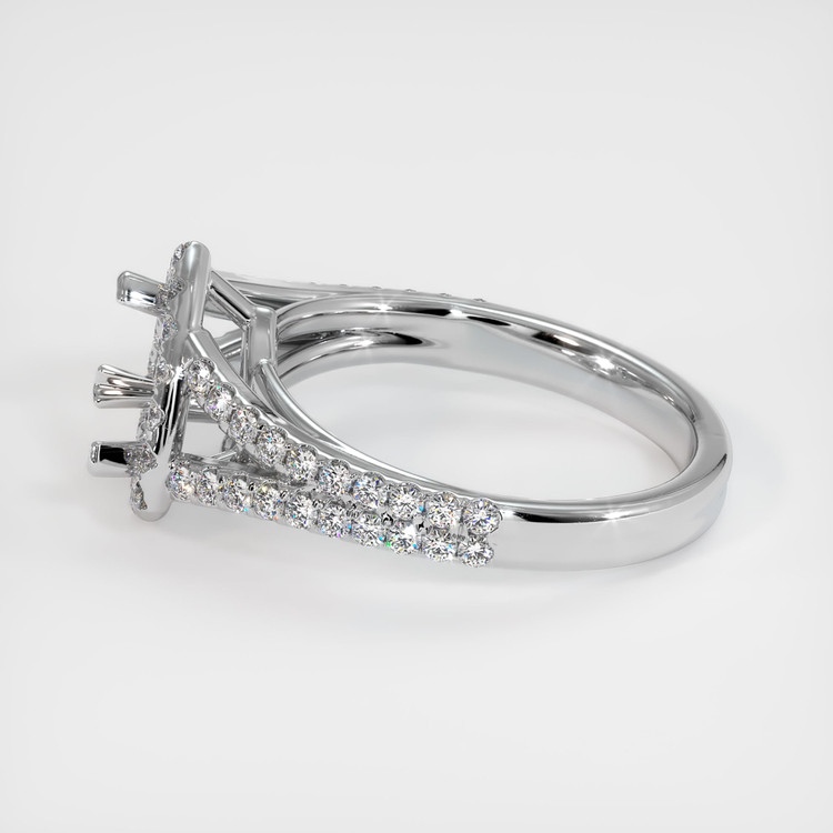14K White Gold Pave Ring Setting