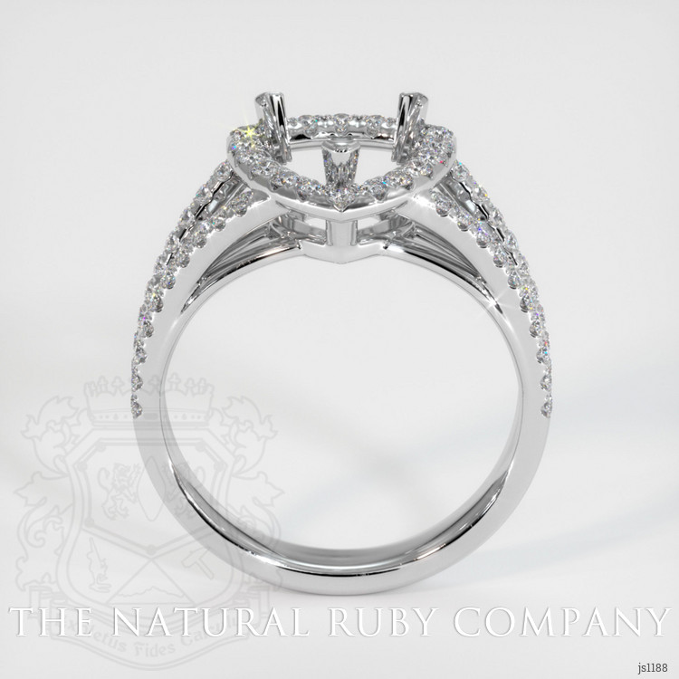14K White Gold Pave Ring Setting