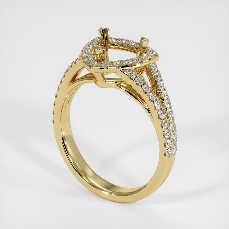 14K Yellow Gold Pave Ring Setting