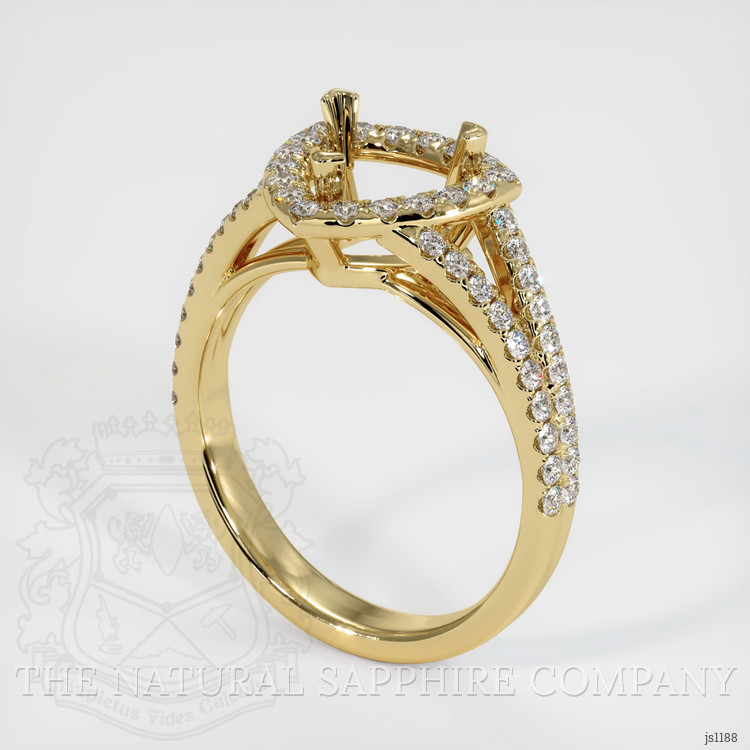 14K Yellow Gold Pave Ring Setting