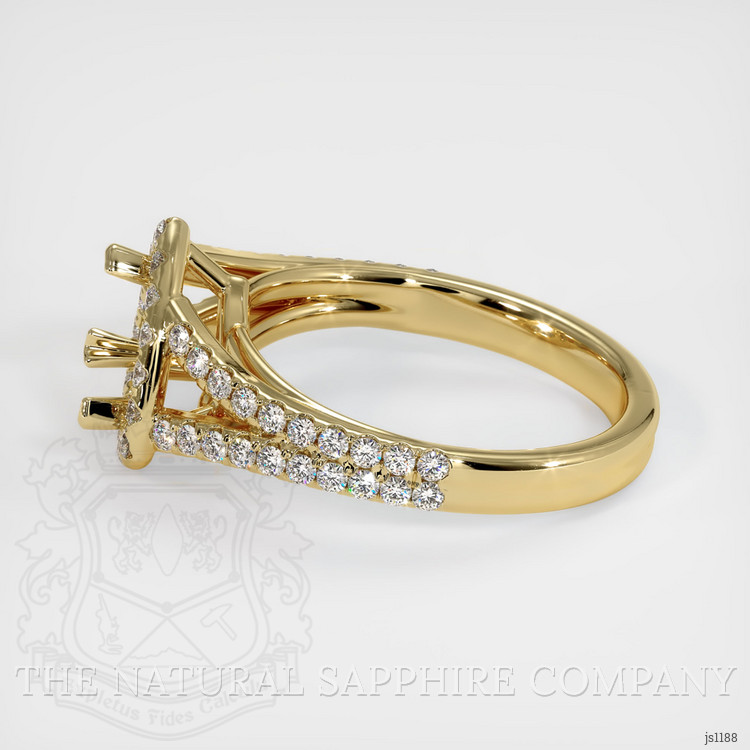 14K Yellow Gold Pave Ring Setting