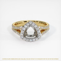 14K Yellow & White Pave Ring Setting Image