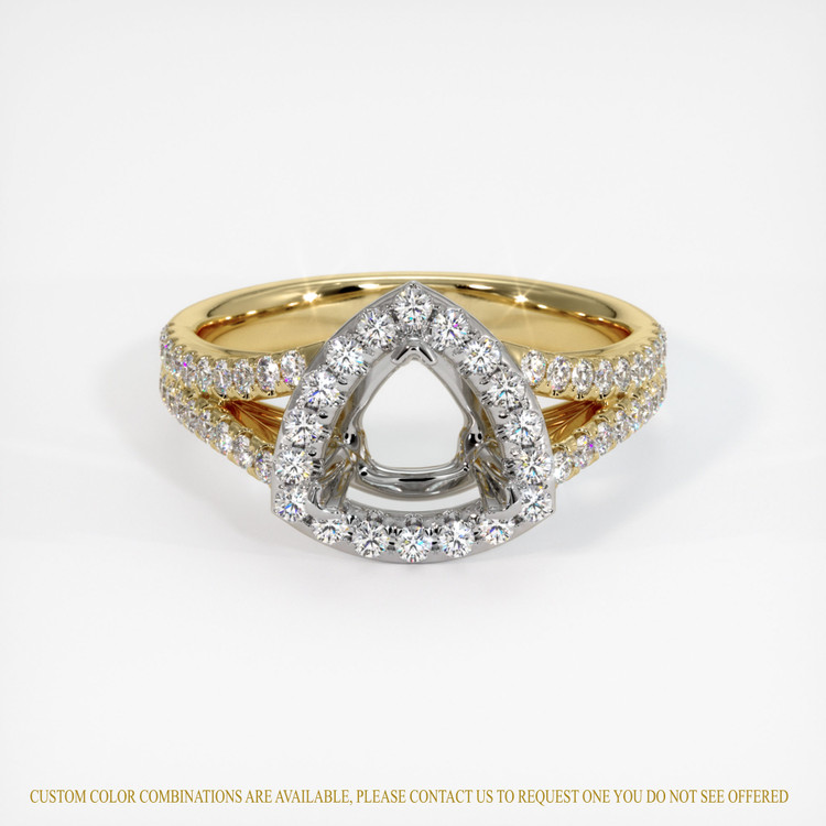 14K Yellow & White Pave Ring Setting