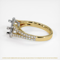 14K Yellow & White Pave Ring Setting Image