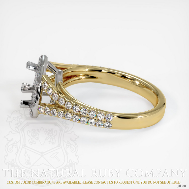 14K Yellow & White Pave Ring Setting