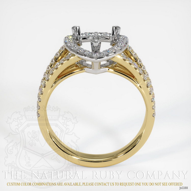 14K Yellow & White Pave Ring Setting