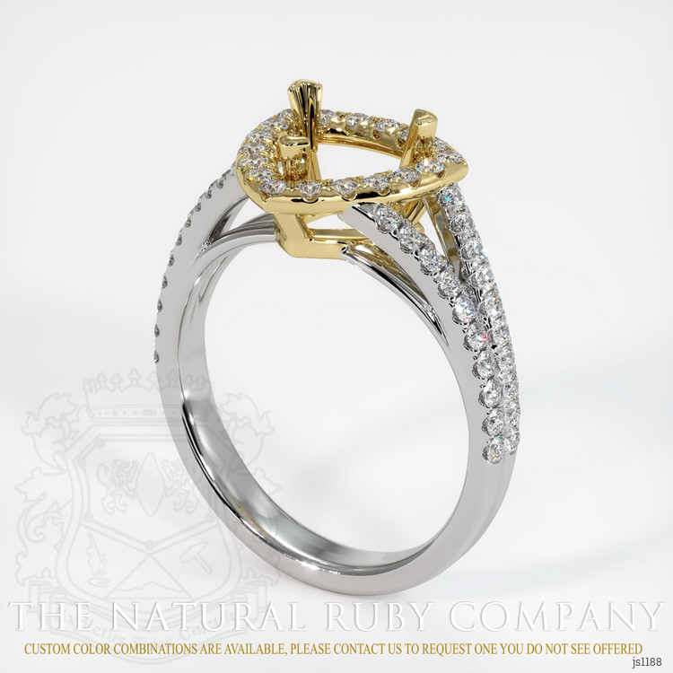 18K Yellow & White Pave Ring Setting